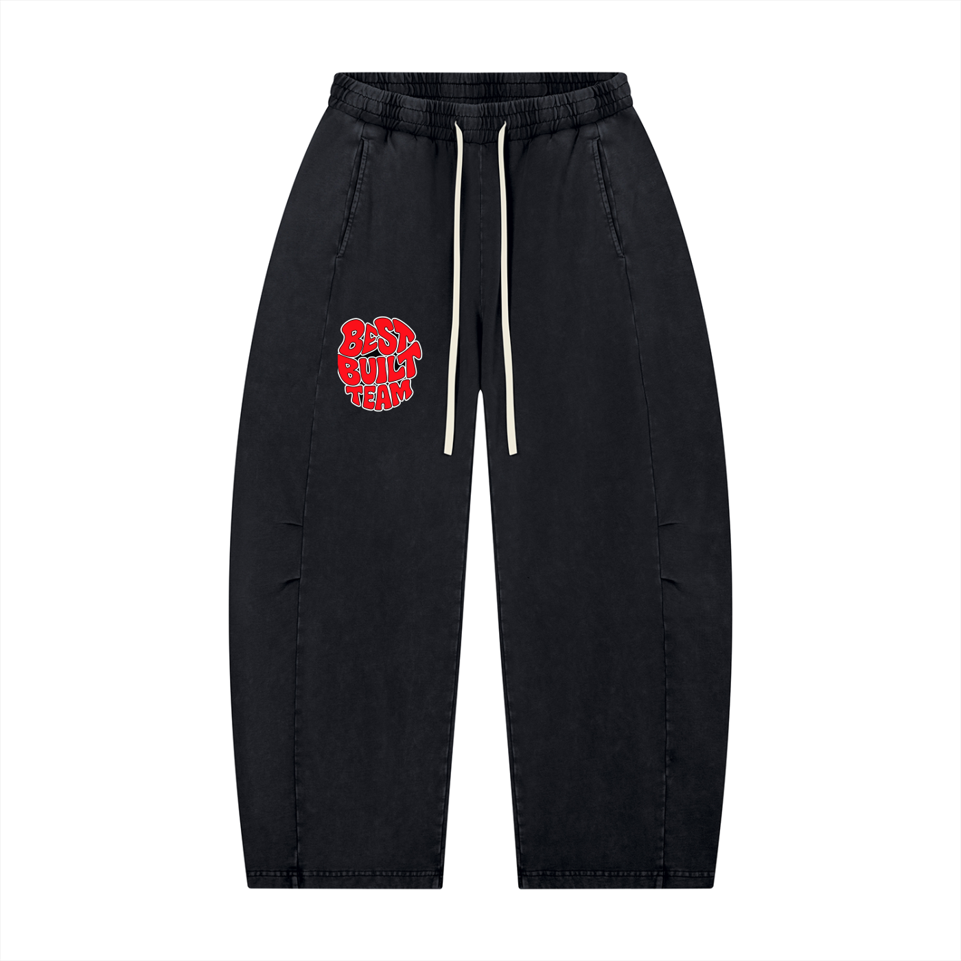 Unisex Mineral Wash Barrel Leg Pants