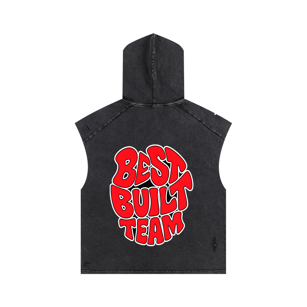 Snow Washed Boxy Hooded Tank Top