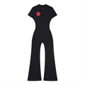 Women’s Tight Flared Leg Quarter-Zip Jumpsuit