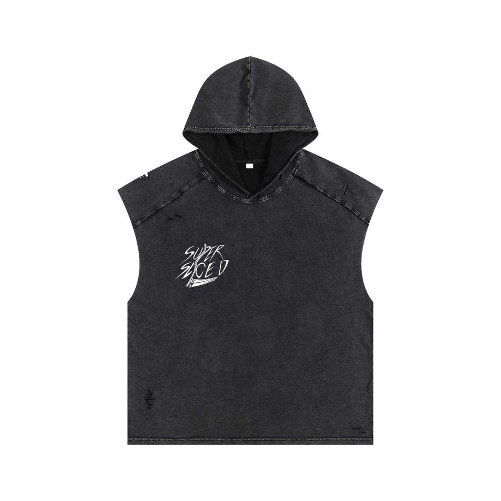 Snow Washed Boxy Hooded Tank Top
